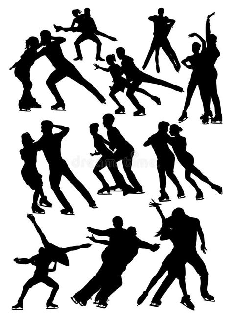 Illustrazione di pattinatori artistici in azione durante una competizione di coppia