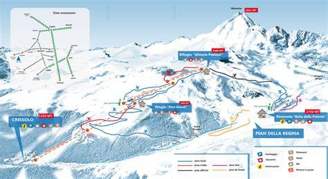 Mappa delle piste forestali di Crissolo che collegano il paese all'arrivo della seggiovia Monviso.