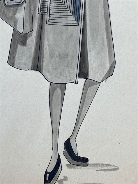 Illustrazione di moda sciistica anni '80 con dettagli in oro e paillettes