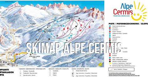 Panoramica della Val di Fiemme con le piste sciistiche dell'Alpe Cermis