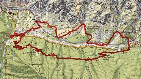 Mappa dei sentieri escursionistici nella zona di Racines-Giovo