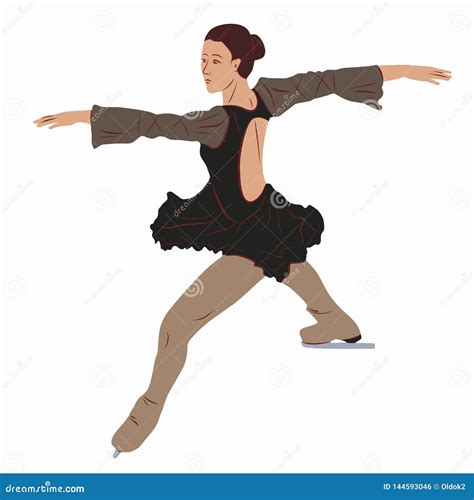 Illustrazione di un pattinatore artistico con un costume elaborato e scintillante