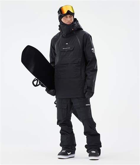Dettagli tecnici di un pantalone da snowboard: prese d'aria, zip, tasche