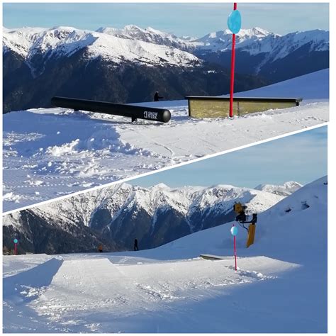 Elementi dello Snowpark Arena Freestyle sullo Zoncolan