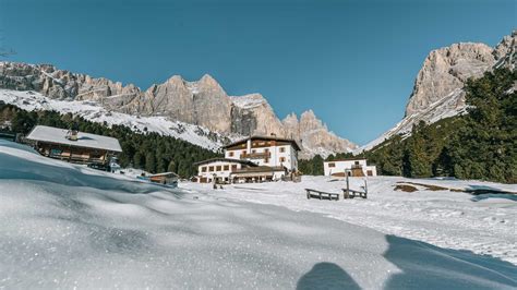 Un gruppo di escursionisti che ammira il panorama dal Rifugio Gardeccia