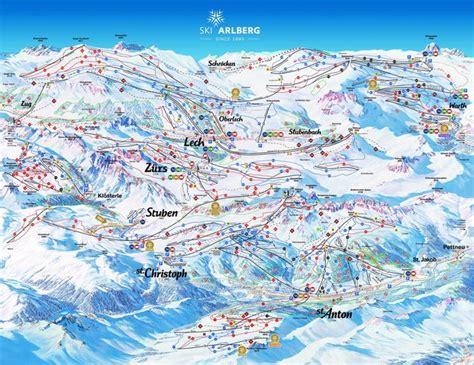 Mappa delle piste del comprensorio sciistico Ski Arlberg