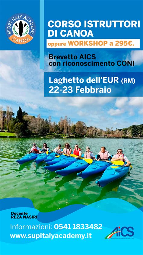 Illustrazione di varie attività acquatiche promosse da AICS: SUP, Canoa, Sea Kayak