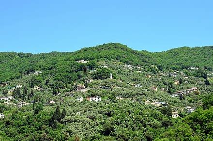 Vista panoramica delle colline di Rapallo con alcune delle frazioni menzionate.
