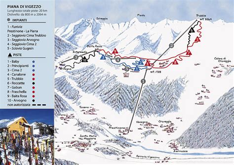 Mappa della Valle Vigezzo con i principali punti di interesse e itinerari di sci alpinismo.