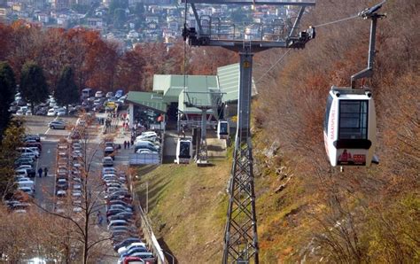 vista aerea della cabinovia di Barzio con parcheggio P1