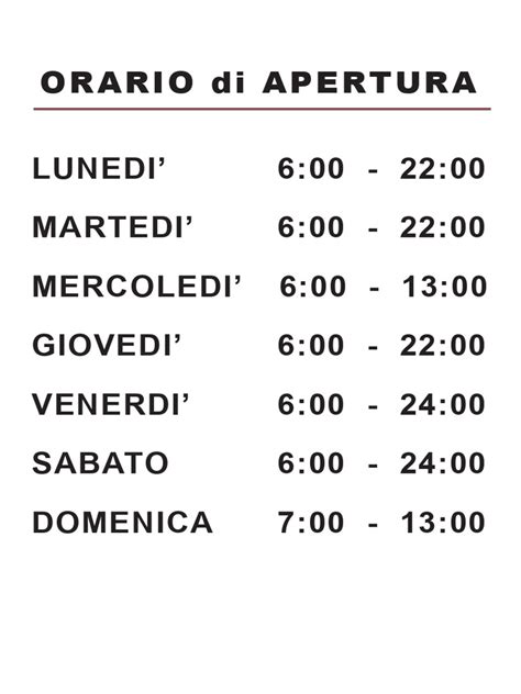 grafico che mostra gli orari di apertura della cabinovia in alta e bassa stagione