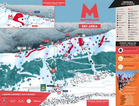 Mappa della Ski Area Mottolino con indicazione delle piste per principianti e delle scuole di sci