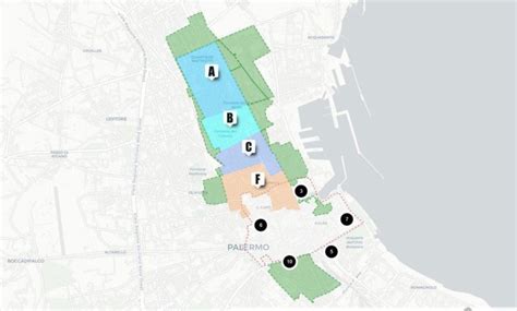 Planimetria delle zone a pagamento con strisce blu nel centro di Modena