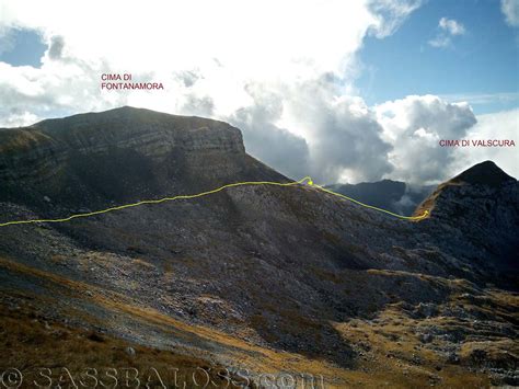 Mappa schematica del percorso verso Cima Timogno e Cima Valscura