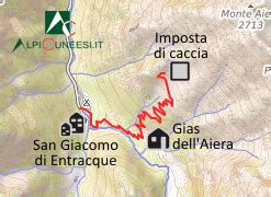 Mappa schematica dell'itinerario del Monte Viraysse con le principali vie di salita