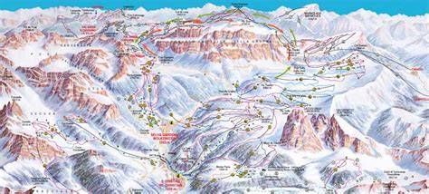 Mappa del comprensorio sciistico Val Gardena con evidenziati gli impianti di risalita e le piste principali