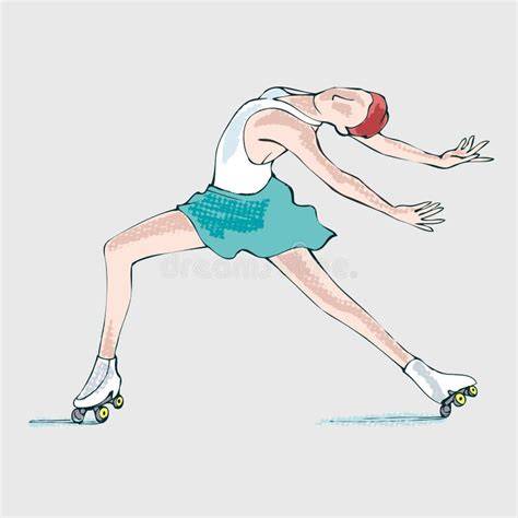 Illustrazione di una pattinatrice artistica su ghiaccio in un costume scintillante