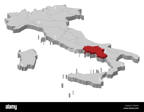 Mappa dell'Italia con evidenziata la provincia dell'Aquila e la località di Campo Felice