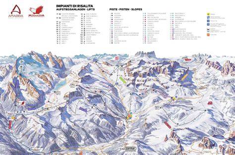 Schema degli impianti di risalita e delle piste del comprensorio Pontedilegno-Tonale