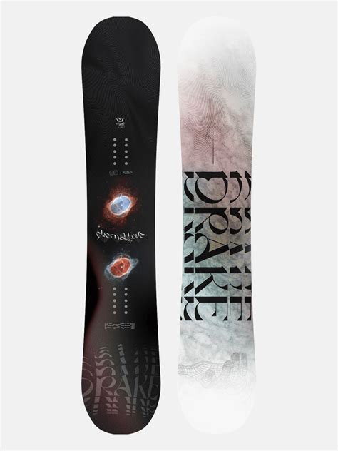 Immagine di una tavola da snowboard Drake Shot con focus sul profilo Twin Tip