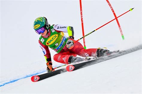Julia Scheib durante la prima manche dello slalom gigante femminile a Soelden