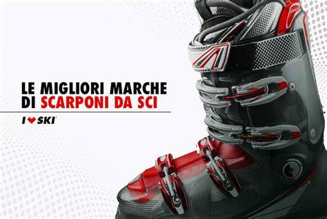 Infografica comparativa dei diversi tipi di scarponi da sci e le loro caratteristiche.