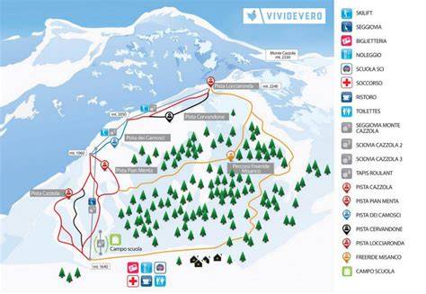 Mappa delle piste dell'Alpe Devero con indicazione dei tipi di impianti