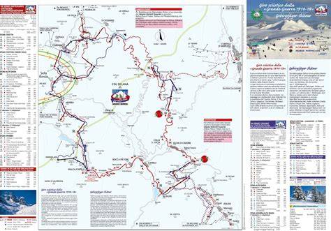 Grafica che illustra i percorsi del Sellaronda e del Giro della Grande Guerra