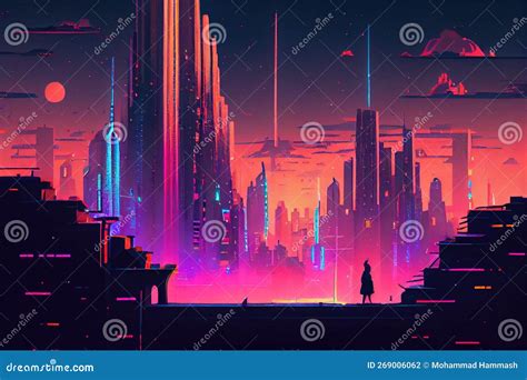Illustrazione di Neil Conrad, agente del DCI, in un ambiente urbano futuristico.