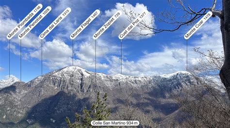 vista panoramica dalla cresta del Monte Baradello con le Alpi circostanti