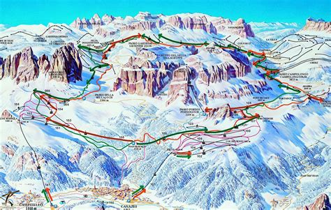 Mappa schematica del comprensorio sciistico dell'Alta Badia e del Sellaronda