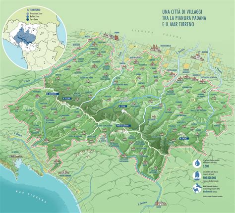 Mappa dell'Appennino Emiliano che evidenzia le principali località sciistiche