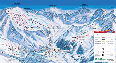 Mappa del comprensorio sciistico Solda all'Ortles con piste e impianti di risalita