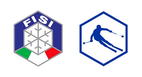 Icona stilizzata di un atleta di sci alpino con logo Kappa e FISI