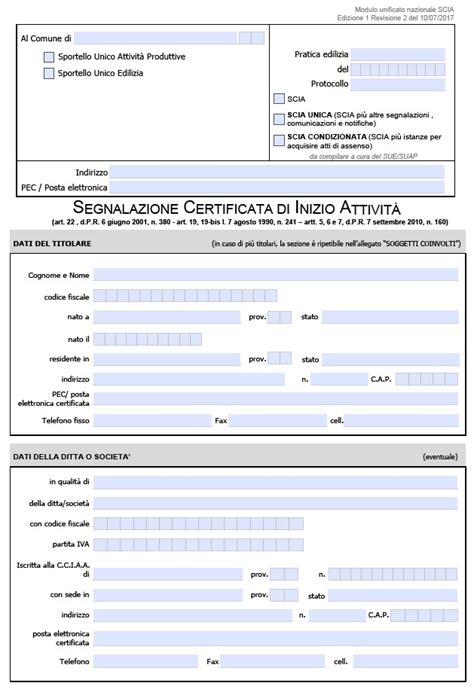 Screenshot del portale Impresainungiorno.gov.it con evidenziata la sezione per la compilazione della SCIA.