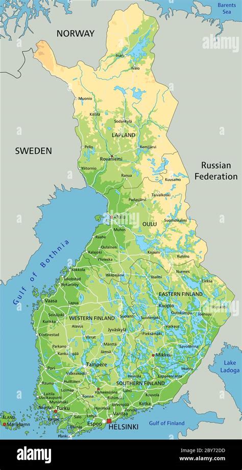 Mappa della Finlandia con evidenziata la località di Levi