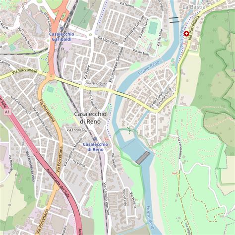 Mappa di Casalecchio di Reno con evidenziata Piazza del Popolo