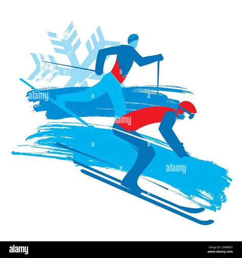 Illustrazione stilizzata di uno sciatore in posizione di telemark con enfasi sul movimento del tallone.