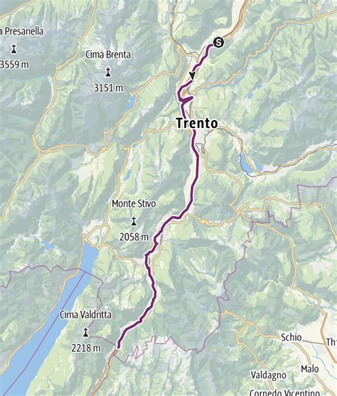 Mappa della rete ciclabile dell'Alto Adige