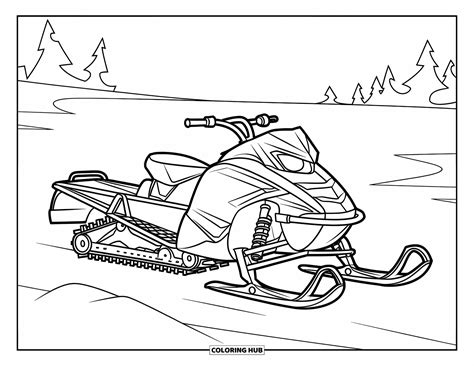 Illustrazione di una motoslitta in azione su un terreno innevato