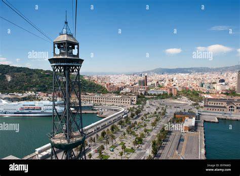 Vista panoramica di Barcellona dalla funivia del porto