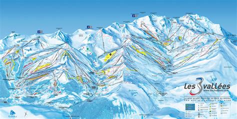 Mappa interattiva del comprensorio Les 3 Vallées con evidenziate le diverse località e i collegamenti