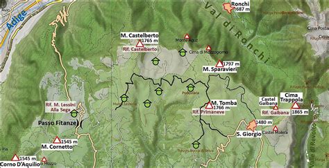 mappa del percorso dello Slalom Monti Lessini con indicazione delle zone chiuse al traffico