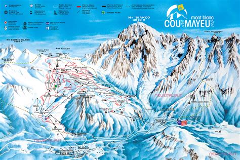 Schema degli impianti di risalita del comprensorio di Courmayeur