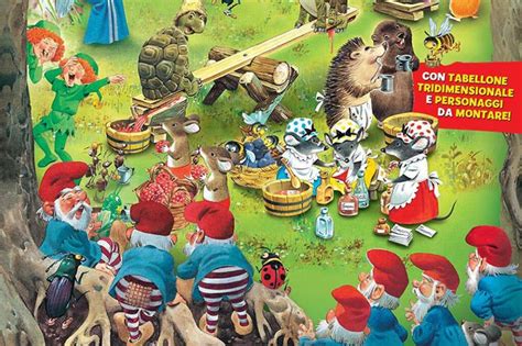 illustrazione di gnomi e bambini che partecipano a un laboratorio nella Tana degli Gnomi