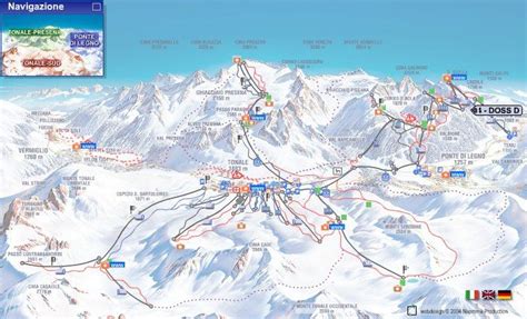 Mappa dell'area Adamello Ski con i principali comprensori