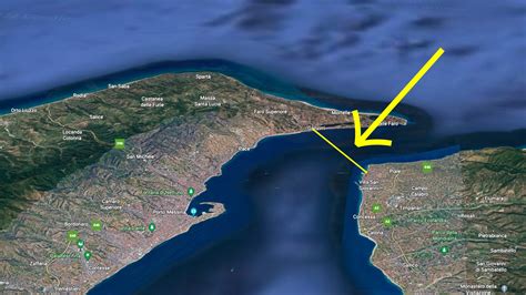 Schema di principio del percorso della funivia sullo Stretto di Messina