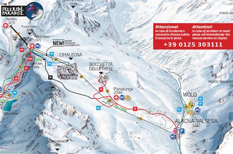 Mappa stilizzata degli impianti di risalita di Alagna