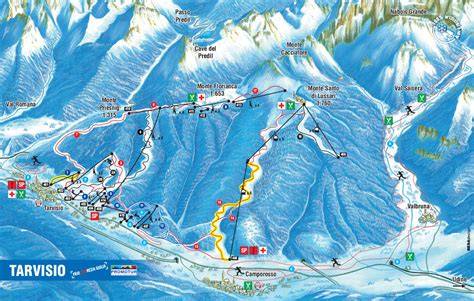 mappa della pista Di Prampero di Tarvisio con evidenziato il tracciato del superG.