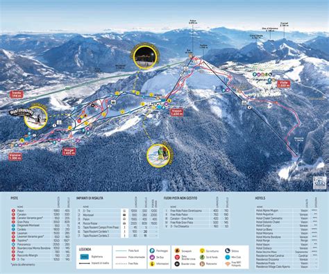 Panoramica delle piste di Monte Bondone con le Dolomiti sullo sfondo